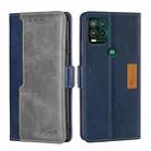 For Motorola Moto G Stylus 2022 Contrast Color Side Buckle Leather Phone Case(Blue + Grey) - 1