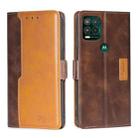 For Motorola Moto G Stylus 2022 Contrast Color Side Buckle Leather Phone Case(Dark Brown + Gold) - 1