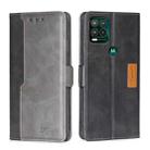 For Motorola Moto G Stylus 2022 Contrast Color Side Buckle Leather Phone Case(Black + Grey) - 1