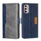 For Motorola Moto G Stylus 5G 2022 Contrast Color Side Buckle Leather Phone Case(Blue + Grey) - 1