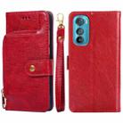 For Motorola Edge 30 Zipper Bag Leather Phone Case(Red) - 1