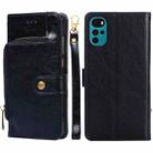 For Motorola Moto G22 Zipper Bag Leather Phone Case(Black) - 1