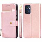 For OPPO Reno7 5G Global/Find X5 Lite Zipper Bag Leather Phone Case(Rose Gold) - 1