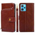 For OPPO Realme 9 Pro+/Realme 9 Pro Plus Zipper Bag Leather Phone Case(Brown) - 1