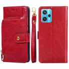 For OPPO Realme 9 Pro+ Zipper Bag Leather Phone Case(Red) - 1