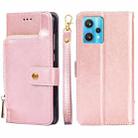 For OPPO Realme 9 Pro+/Realme 9 Pro Plus Zipper Bag Leather Phone Case(Rose Gold) - 1