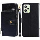 For OPPO Realme C35 Zipper Bag Leather Phone Case(Black) - 1
