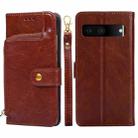 For Google Pixel 7 5G Zipper Bag Leather Phone Case(Brown) - 1