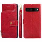 For Google Pixel 7 5G Zipper Bag Leather Phone Case(Red) - 1