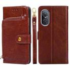 For Huawei nova 9 SE 4G Zipper Bag Leather Phone Case(Brown) - 1