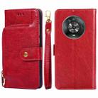 For Honor Magic4 Zipper Bag Leather Phone Case(Red) - 1
