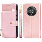 For Honor Magic4 Zipper Bag Leather Phone Case(Rose Gold) - 1