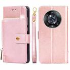 For Honor Magic4 Pro Zipper Bag Leather Phone Case(Rose Gold) - 1