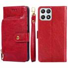 For Honor X30i Zipper Bag Leather Phone Case(Red) - 1