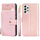 For Samsung Galaxy A23 5G Zipper Bag Leather Phone Case(Rose Gold) - 1