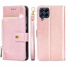 For Samsung Galaxy M53 5G Zipper Bag Leather Phone Case(Rose Gold) - 1