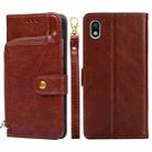 For Sony Xperia Ace III Zipper Bag Leather Phone Case(Brown) - 1