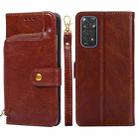 For Xiaomi Redmi Note 11 Global/Redmi Note 11S Zipper Bag Leather Phone Case(Brown) - 1