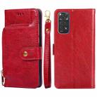 For Xiaomi Redmi Note 11 Global/Redmi Note 11S Zipper Bag Leather Phone Case(Red) - 1