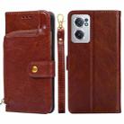 For OnePlus Nord CE 2 5G Zipper Bag Leather Phone Case(Brown) - 1