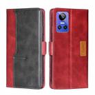 For OPPO Realme GT Neo3 Contrast Color Side Buckle Leather Phone Case(Red + Black) - 1