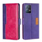 For vivo iQOO U5 5G Contrast Color Side Buckle Leather Phone Case(Purple + Rose Red) - 1