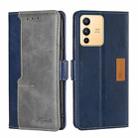 For vivo S12 5G/V23 Contrast Color Side Buckle Leather Phone Case(Blue + Grey) - 1