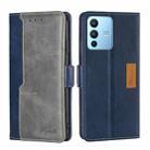 For vivo S12 Pro 5G/V23 Pro Contrast Color Side Buckle Leather Phone Case(Blue + Grey) - 1