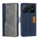 For vivo X Note 5G Contrast Color Side Buckle Leather Phone Case(Blue + Grey) - 1