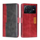 For vivo X Note 5G Contrast Color Side Buckle Leather Phone Case(Red + Black) - 1