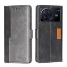 For vivo X Note 5G Contrast Color Side Buckle Leather Phone Case(Black + Grey) - 1