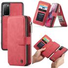 For Galaxy S20 CaseMe Crazy Horse Texture Detachable Multifunctional Horizontal Flip Leather Case, with Card Slot & Holder & Zipper Wallet & Photo Frame(Red) - 1