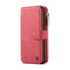 For Galaxy S20 CaseMe Crazy Horse Texture Detachable Multifunctional Horizontal Flip Leather Case, with Card Slot & Holder & Zipper Wallet & Photo Frame(Red) - 2