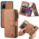 For Galaxy S20 CaseMe Crazy Horse Texture Detachable Multifunctional Horizontal Flip Leather Case, with Card Slot & Holder & Zipper Wallet & Photo Frame(Brown) - 1