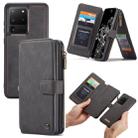 For Galaxy S20 Ultra CaseMe Crazy Horse Texture Detachable Multifunctional Horizontal Flip Leather Case, with Card Slot & Holder & Zipper Wallet & Photo Frame(Black) - 1