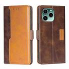 For Honor 60 SE Contrast Color Side Buckle Leather Phone Case(Dark Brown + Gold) - 1