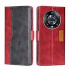 For Honor Magic4 Pro Contrast Color Side Buckle Leather Phone Case(Red + Black) - 1