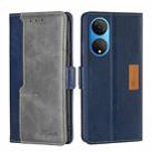 For Honor X7 4G Contrast Color Side Buckle Leather Phone Case(Blue + Grey) - 1