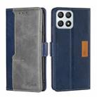 For Honor X30i Contrast Color Side Buckle Leather Phone Case(Blue + Grey) - 1