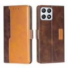 For Honor X30i Contrast Color Side Buckle Leather Phone Case(Dark Brown + Gold) - 1