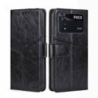 For Xiaomi Poco M4 Pro Geometric Stitching Horizontal Flip Leather Phone Case(Black) - 1