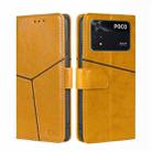 For Xiaomi Poco M4 Pro Geometric Stitching Horizontal Flip Leather Phone Case(Yellow) - 1