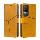 For Xiaomi Redmi K50 / K50 Pro Geometric Stitching Horizontal Flip Leather Phone Case(Yellow) - 1