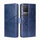For Xiaomi Redmi K50 / K50 Pro Geometric Stitching Horizontal Flip Leather Phone Case(Blue) - 1