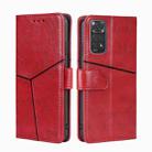 For Xiaomi Redmi Note 11 4G / Note 11S Geometric Stitching Horizontal Flip Leather Phone Case(Red) - 1