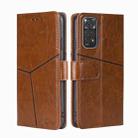 For Xiaomi Redmi Note 11 4G / Note 11S Geometric Stitching Horizontal Flip Leather Phone Case(Light Brown) - 1