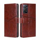 For Xiaomi Redmi Note11 Pro 4G / 5G Geometric Stitching Horizontal Flip Leather Phone Case(Dark Brown) - 1