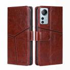 For Xiaomi 12 Lite Geometric Stitching Horizontal Flip Leather Phone Case(Dark Brown) - 1