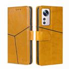 For Xiaomi 12 Pro Geometric Stitching Horizontal Flip Leather Phone Case(Yellow) - 1