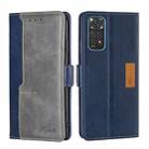 For Xiaomi Redmi Note 11 4G Global/Redmi Note 11S Contrast Color Side Buckle Leather Phone Case(Blue + Grey) - 1